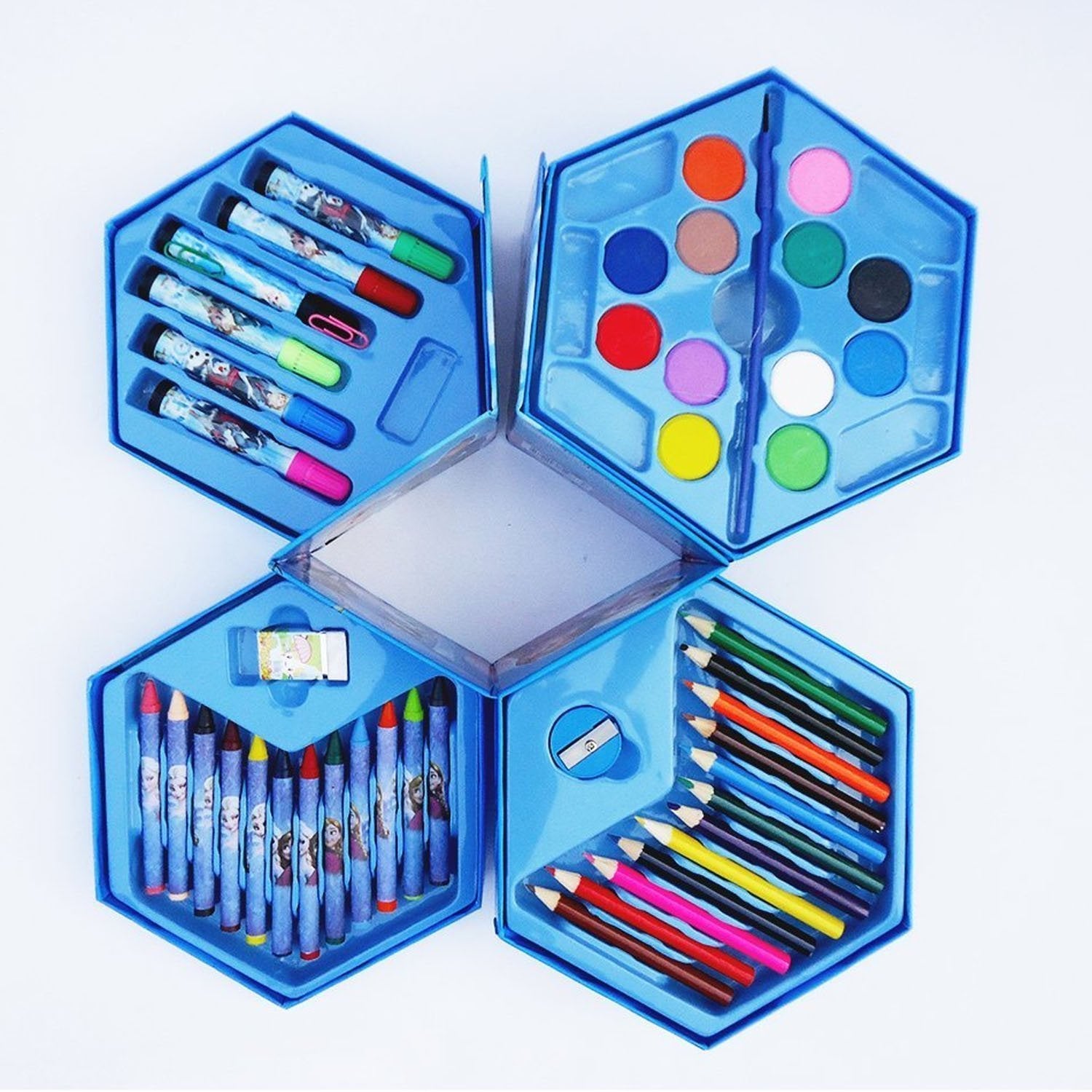 0859 46 Pcs Plastic Art Colour Set with Color Pencil, Crayons, Oil Pastel and Sketch Pens - SkyShopy 0859 46 Pcs Plastic Art Colour Set with Color Pencil, Crayons, Oil Pastel and Sketch Pens - SkyShopy